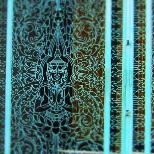 Intricate door at the Royal Palace in Phnom Penh
